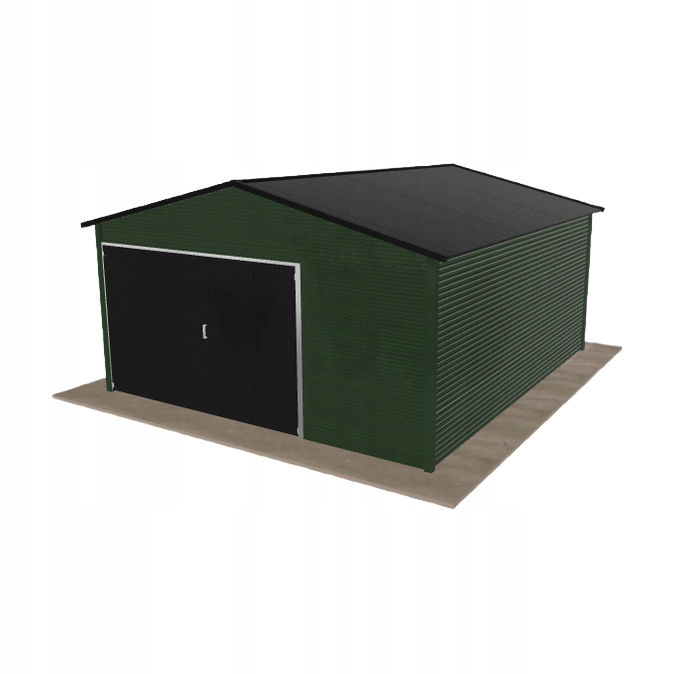 Plechová garáž 4.5x5 m jednopolohová dvouspádová zelená
