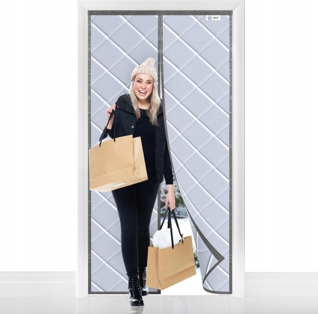 Zasłona Kurtyna Magnetyczna Izolowana Termiczna Osłona Na Drzwi 90x190cm