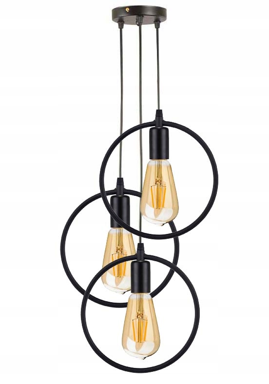 závěsné stropní svítidlo Zwis Edison Loft 3x E27 kruh