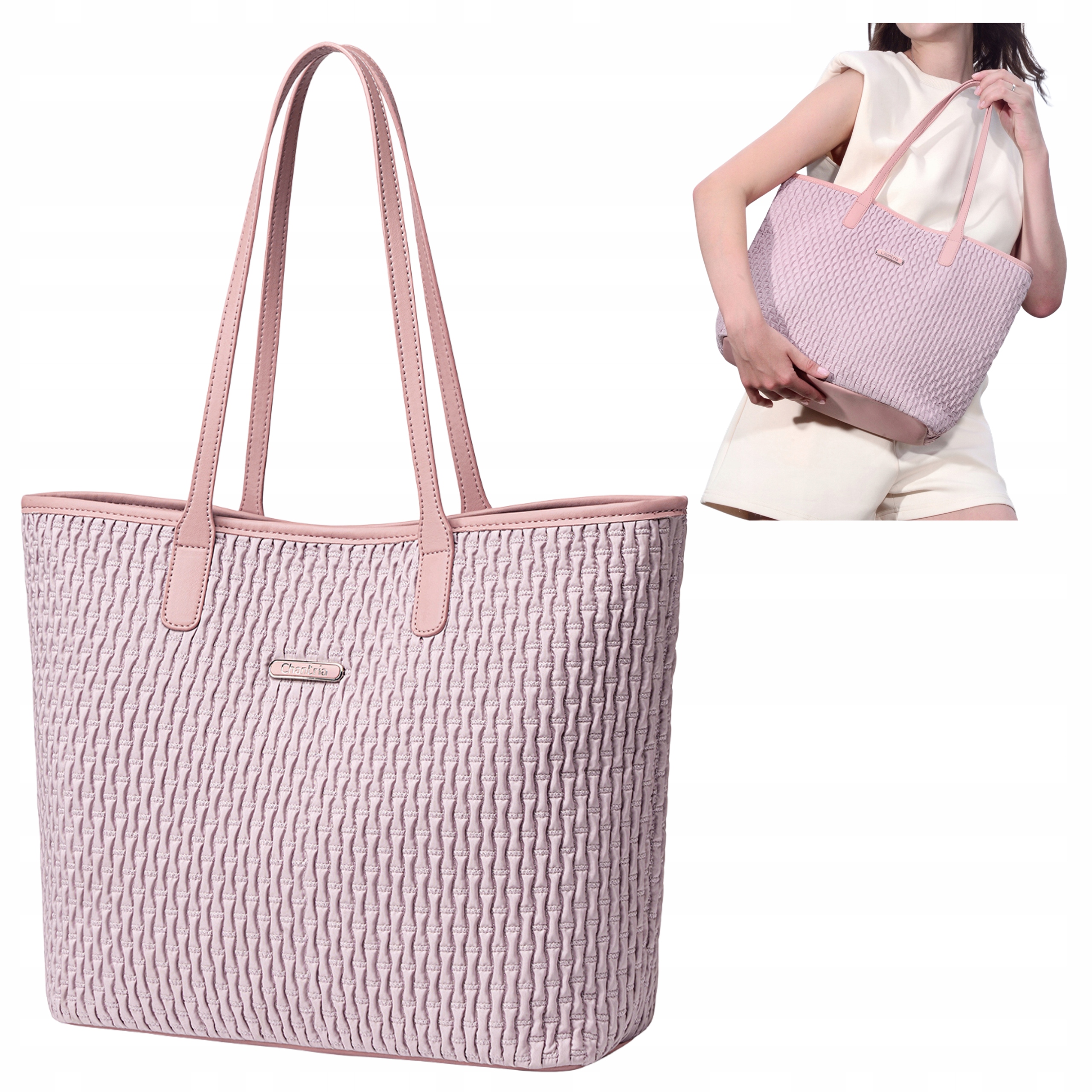 Dámská Taška Růžová elegantní klasická měkká pro dívku, módní městská