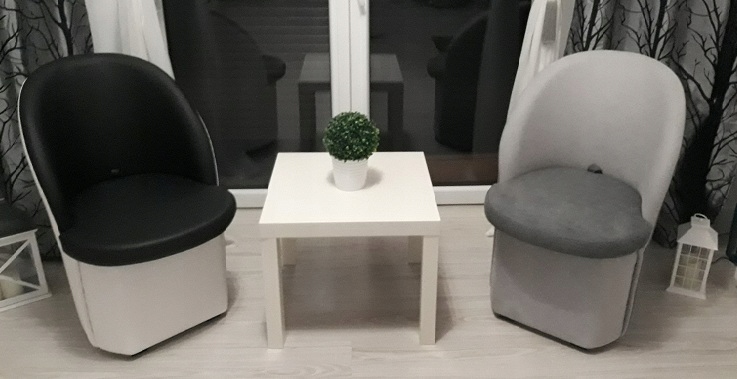 DUŻA PUFA Z OPARCIEM ROSTII NOWY MODEL Głębokość mebla 70 cm