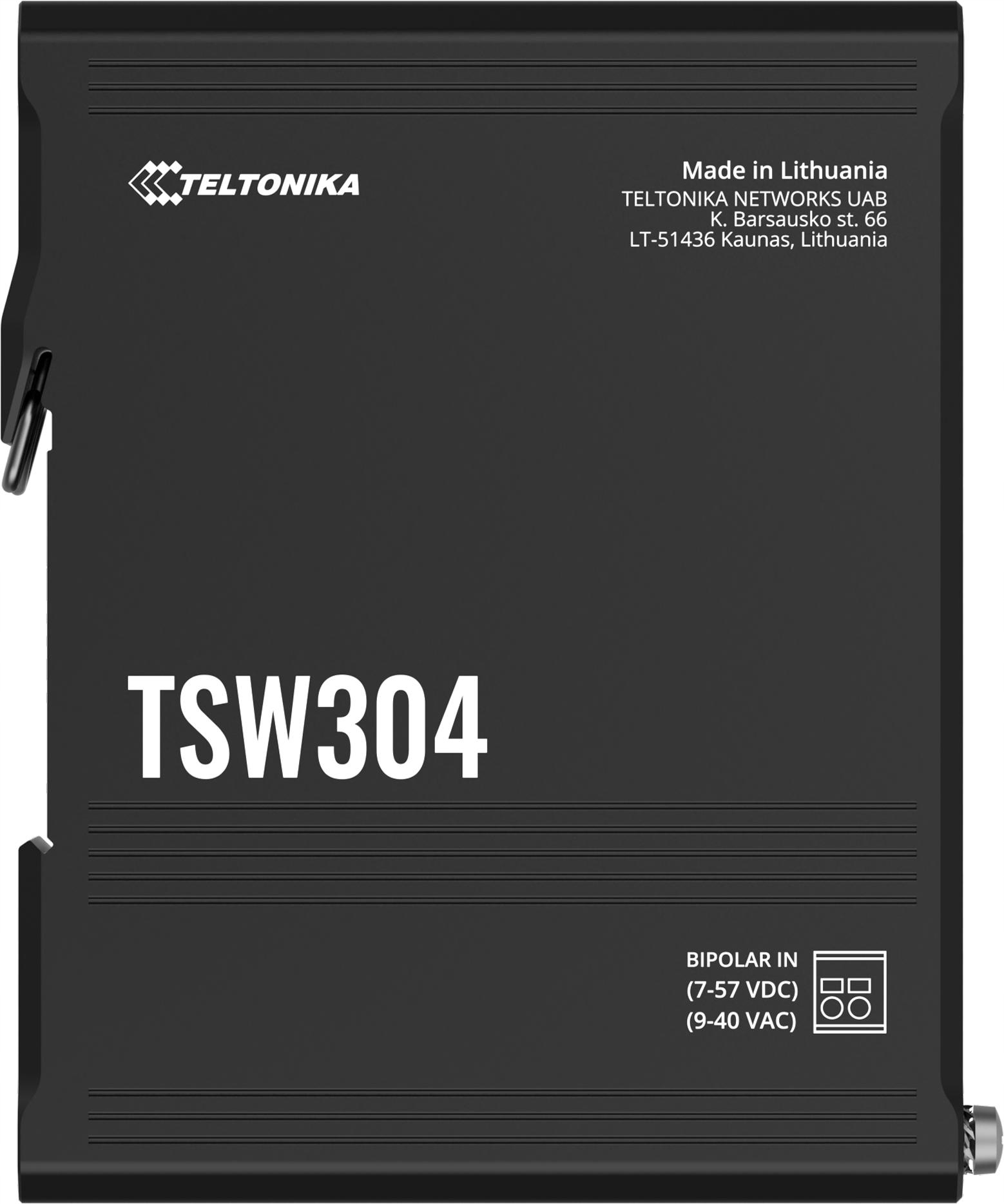 Teltonika TSW304 priemyselný prepínač 4xGE (TSW304000000) Din