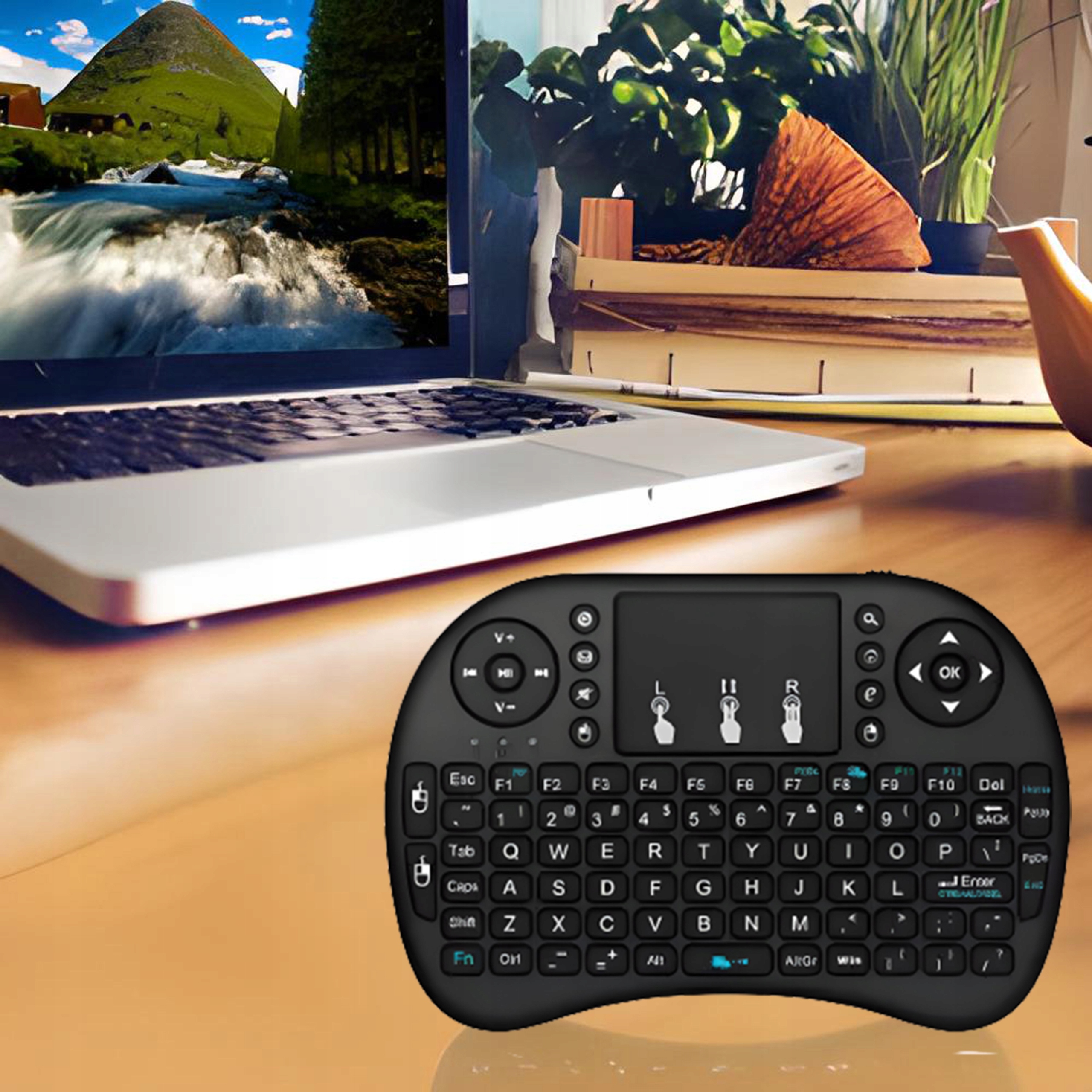 KLAWIATURA BEZPRZEWODOWA PILOT MYSZKA TOUCHPAD DO TELEWIZORA i8 SMART TV Kolor czarny