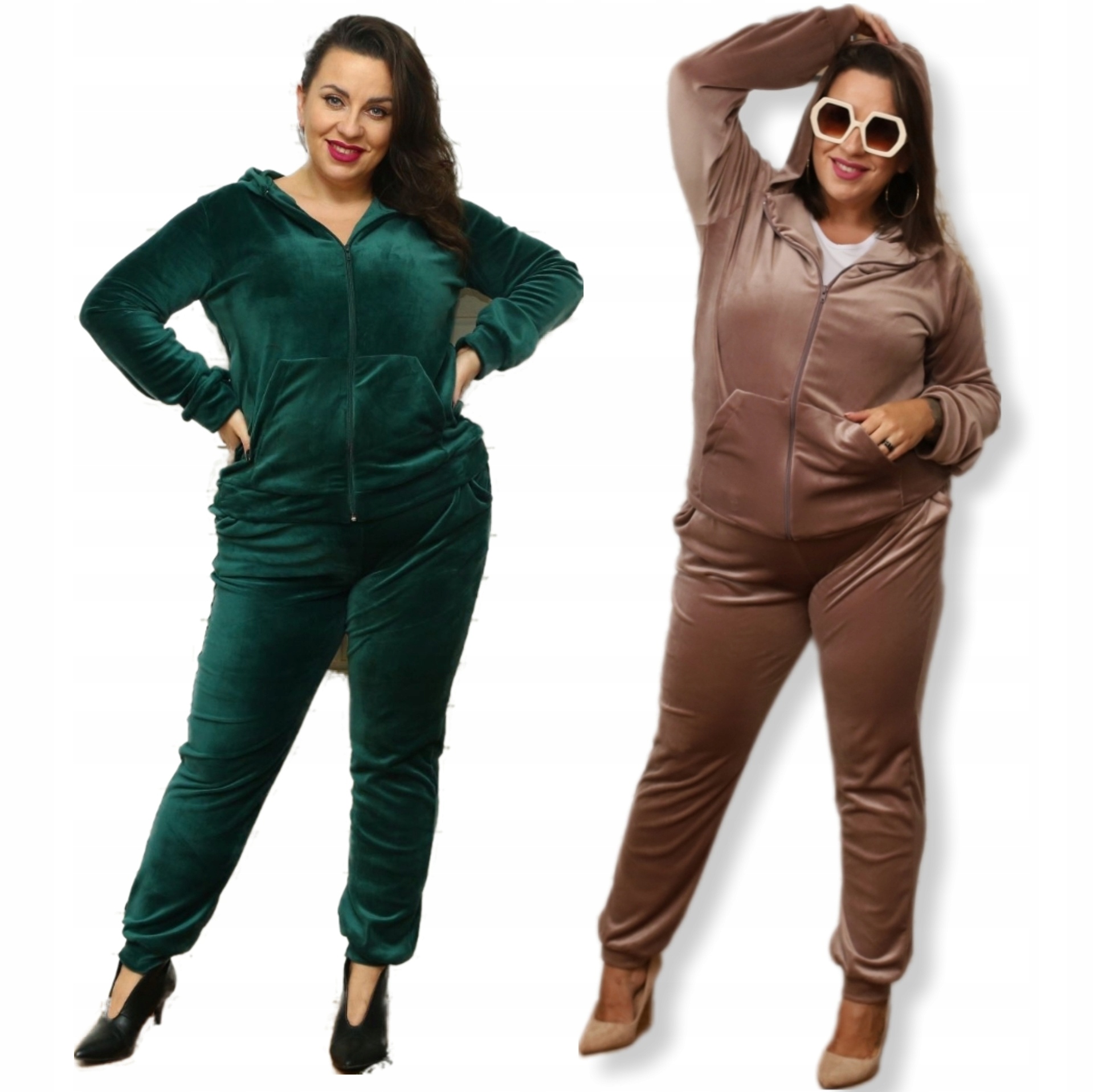 DRES WELUROWY KOMPLET SPODNIE BLUZA ROZPINANA PLUS SIZE KOLORY ROZMIARY Rozmiar 14XL