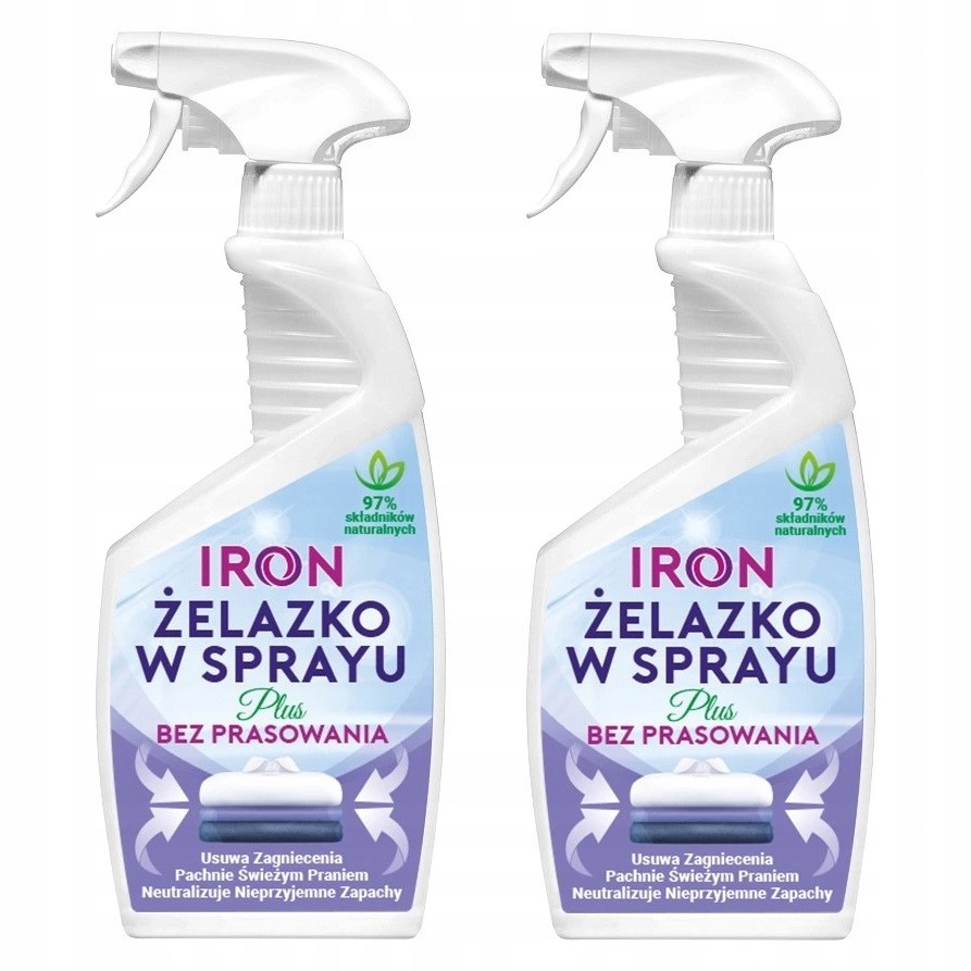 

Zestaw Iron Żelazko Spray Płyn Prasujący 2x 750 ML