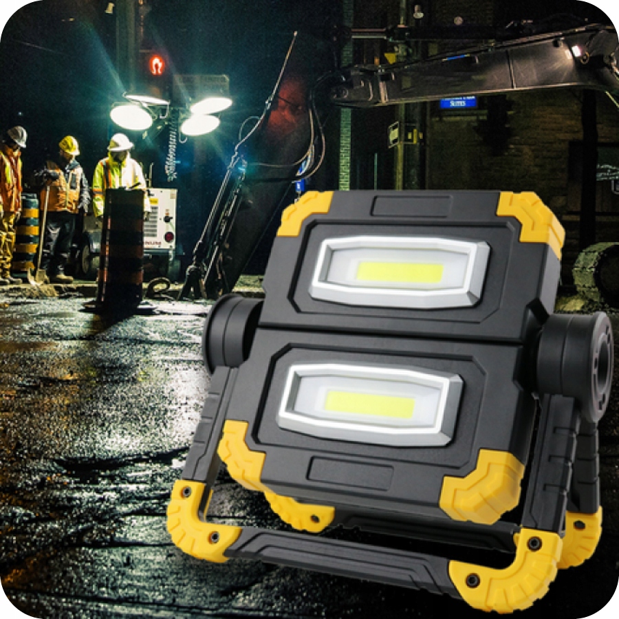 HALOGEN LED LAMPA WARSZTATOWA ROBOCZA AKUMULATOROWA NAŚWIETLACZ PRZENOŚNY Jasność 1000 lm