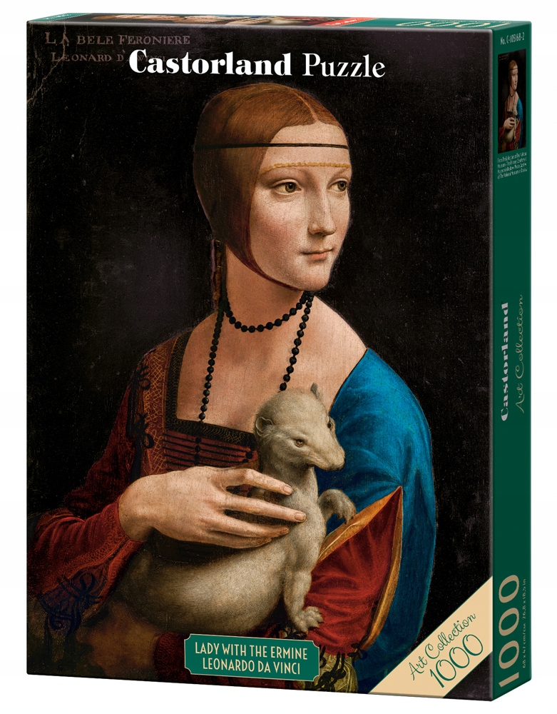 PUZZLE 1000 UKŁADANKA OBRAZ ART DAMA Z ŁASICZKĄ LEONARDO DA VINCI 9+ CASTOR EAN (GTIN) 5904438105168