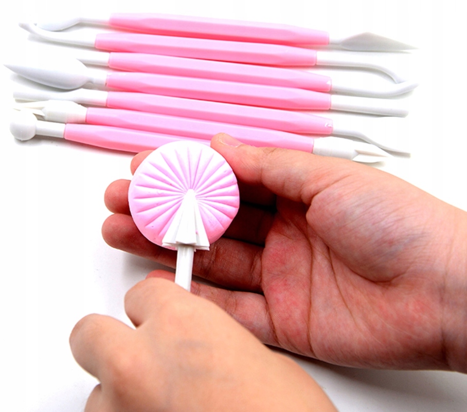 Szpatułki PATYCZKI do Dekoracji Ciast i Tortów Modelowania Masy Cukrowej x8 Marka Akcesoria