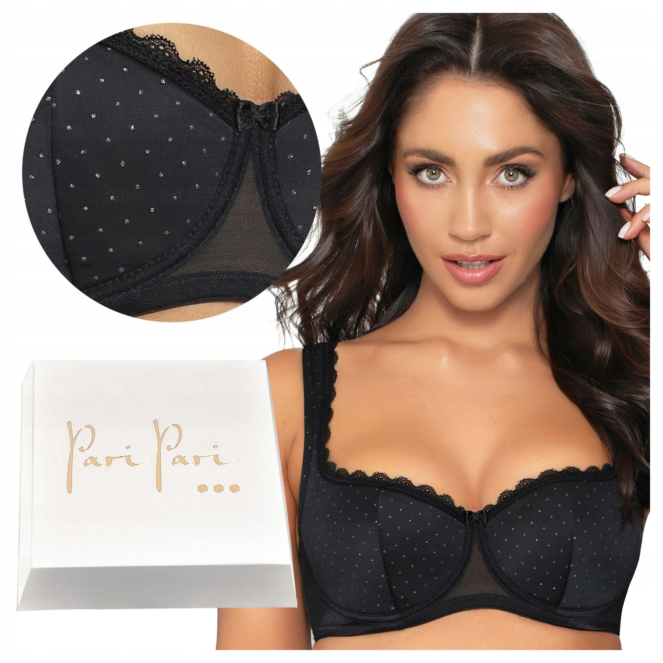 Podprsenka Balkonetka Vyztužená podprsenka Široká ramínka Černá 70E