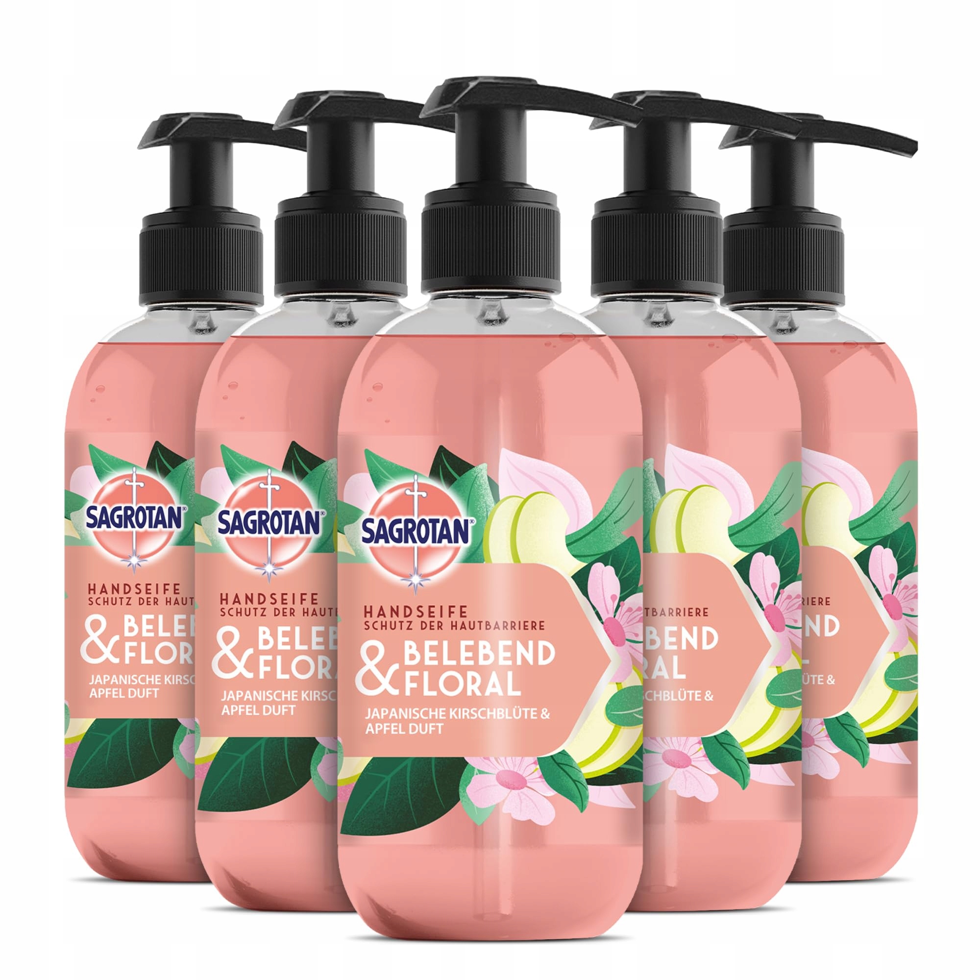 Levně Sagrotan Tekuté hydratační mýdlo Květinové 5 x 300 ml Mýdlo na ruce