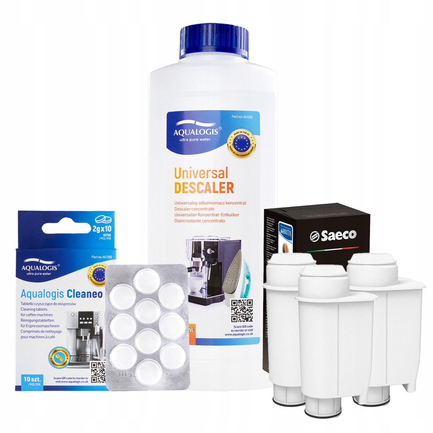 Sada Gaggia – Filtr Saeco Intenza+ CA6702 3ks, Odvápňovač, Cleaneo