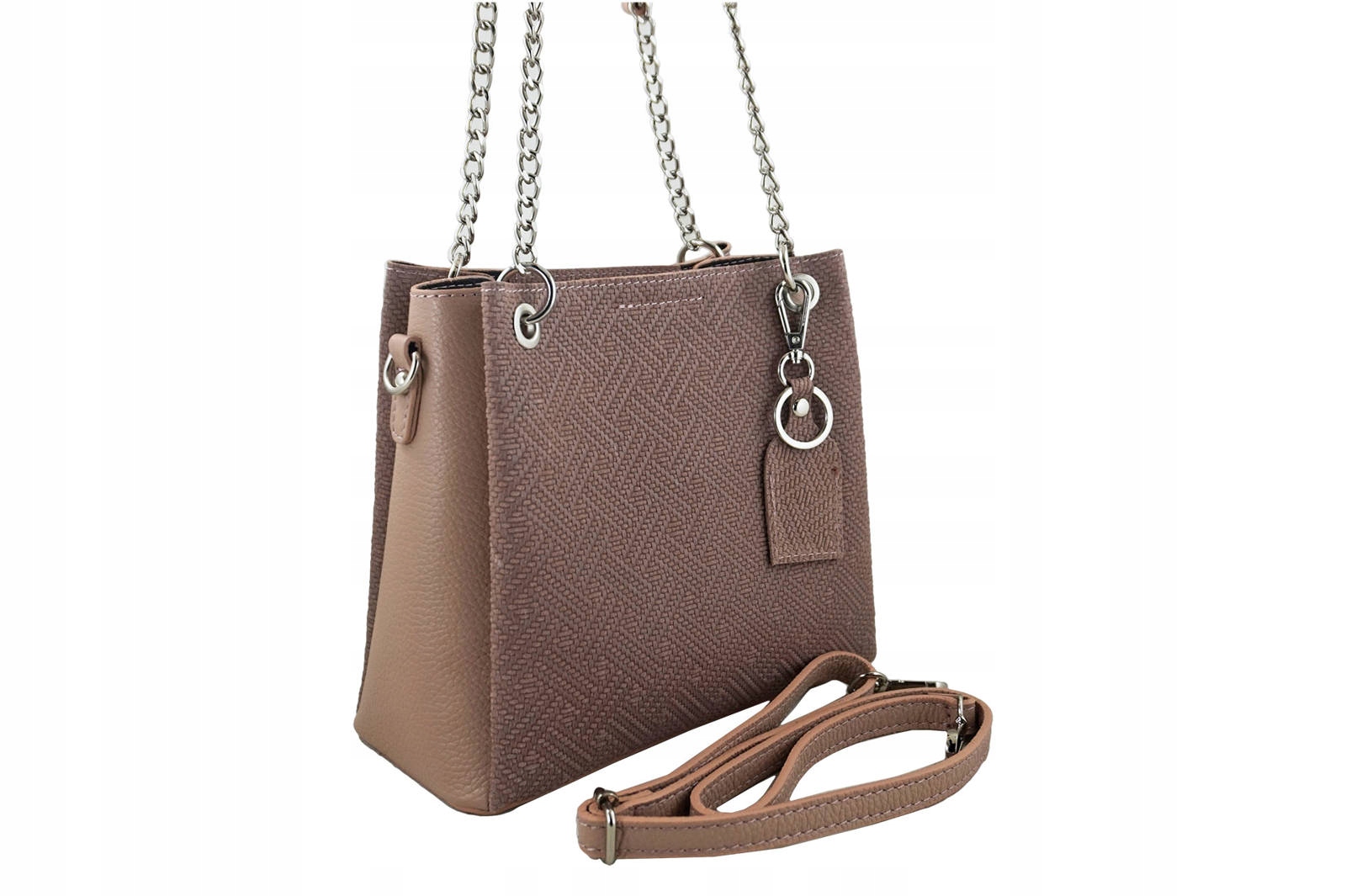 Torebka ze wzorem geometrycznym - Różowa pudrowa Płeć kobieta