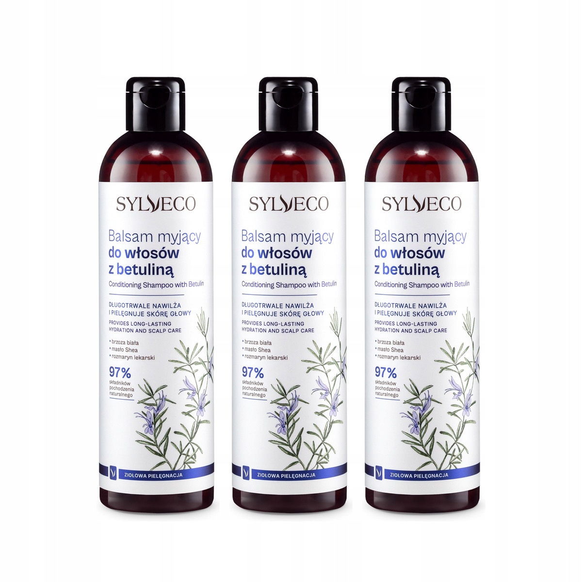 Zestaw: 3x Sylveco Balsam myjący do włosów z betuliną 300 ml