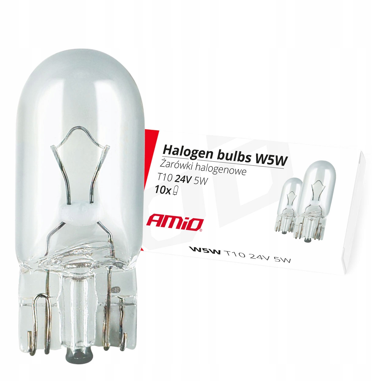 

Żarówki Halogenowe W5W T10 5W W2.1X9.5D 24V 10SZT