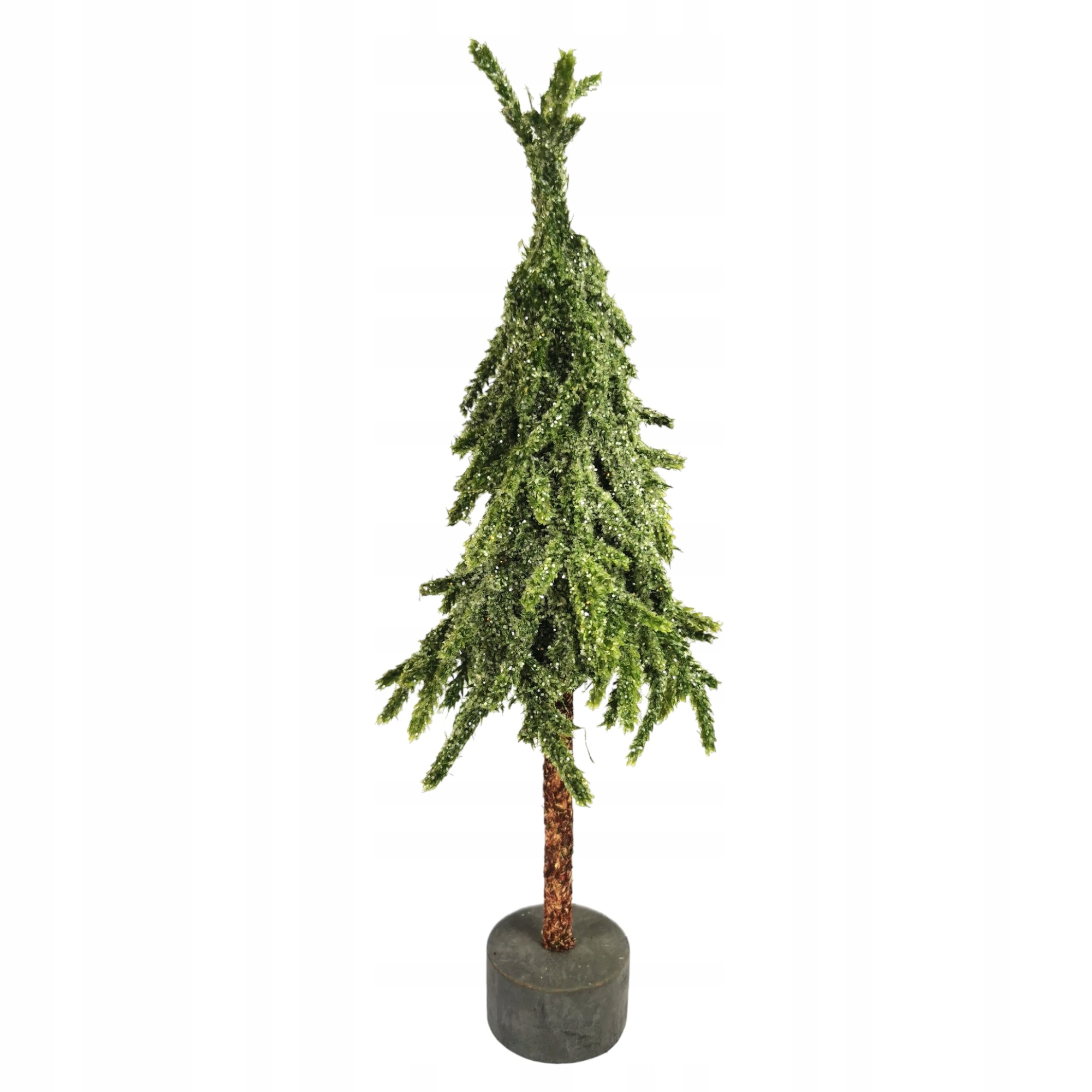 CHOINKA NA PNIU MAŁA DRZEWKO BROKATOWE SZTUCZNE OZDOBA ŚWIĄTECZNA 35 CM