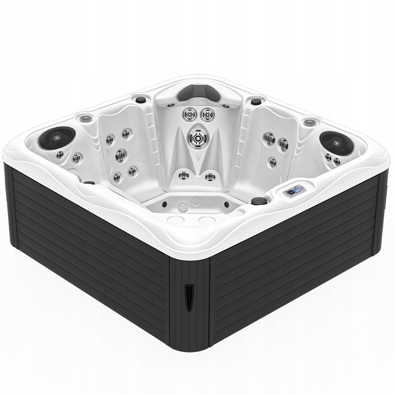 Zahradní lázně 752 5 osob 40 trysek akryl Bílá perla pouzdro Antracit 200x200