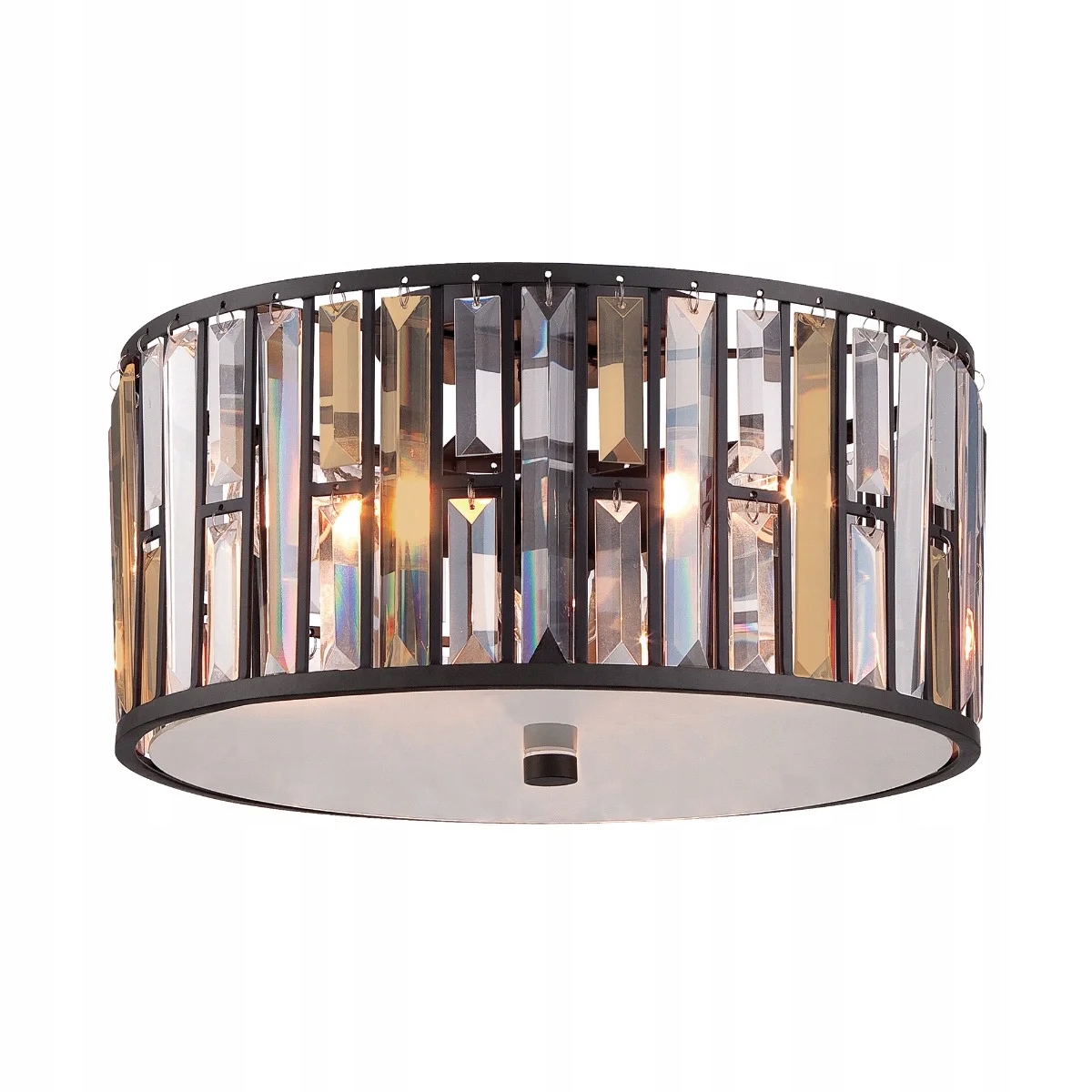 Stropné Svietidlo dekoratívny krištáľový vintage okrúhly plafond hnedý 42 cm Hinkley
