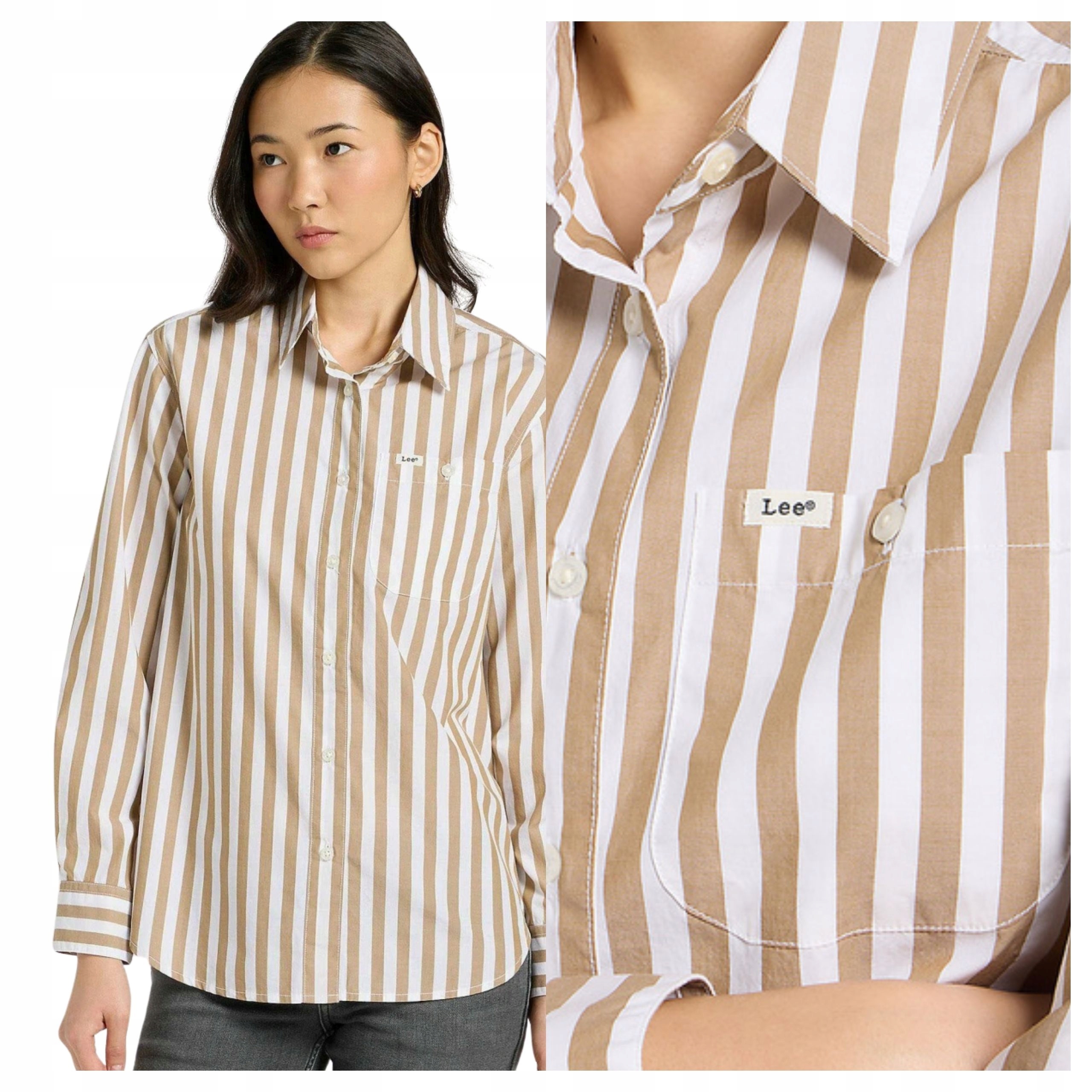 Dámská košile Lee All Purpose Béžová s pruhy Bavlna Xs