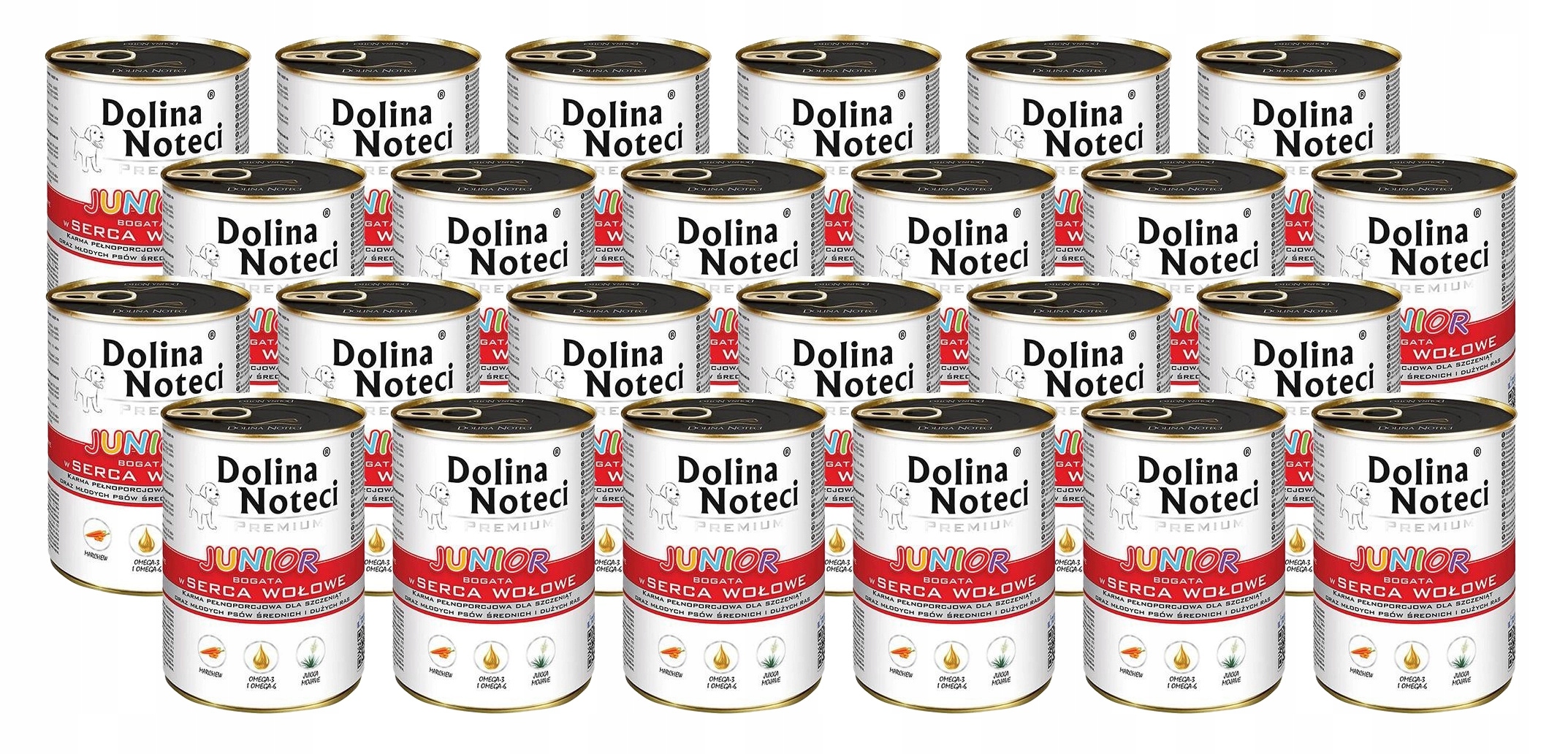 Levně Vlhké krmivo pro psy Dolina Noteci Premium Junior Hovězí Srdce 24x400