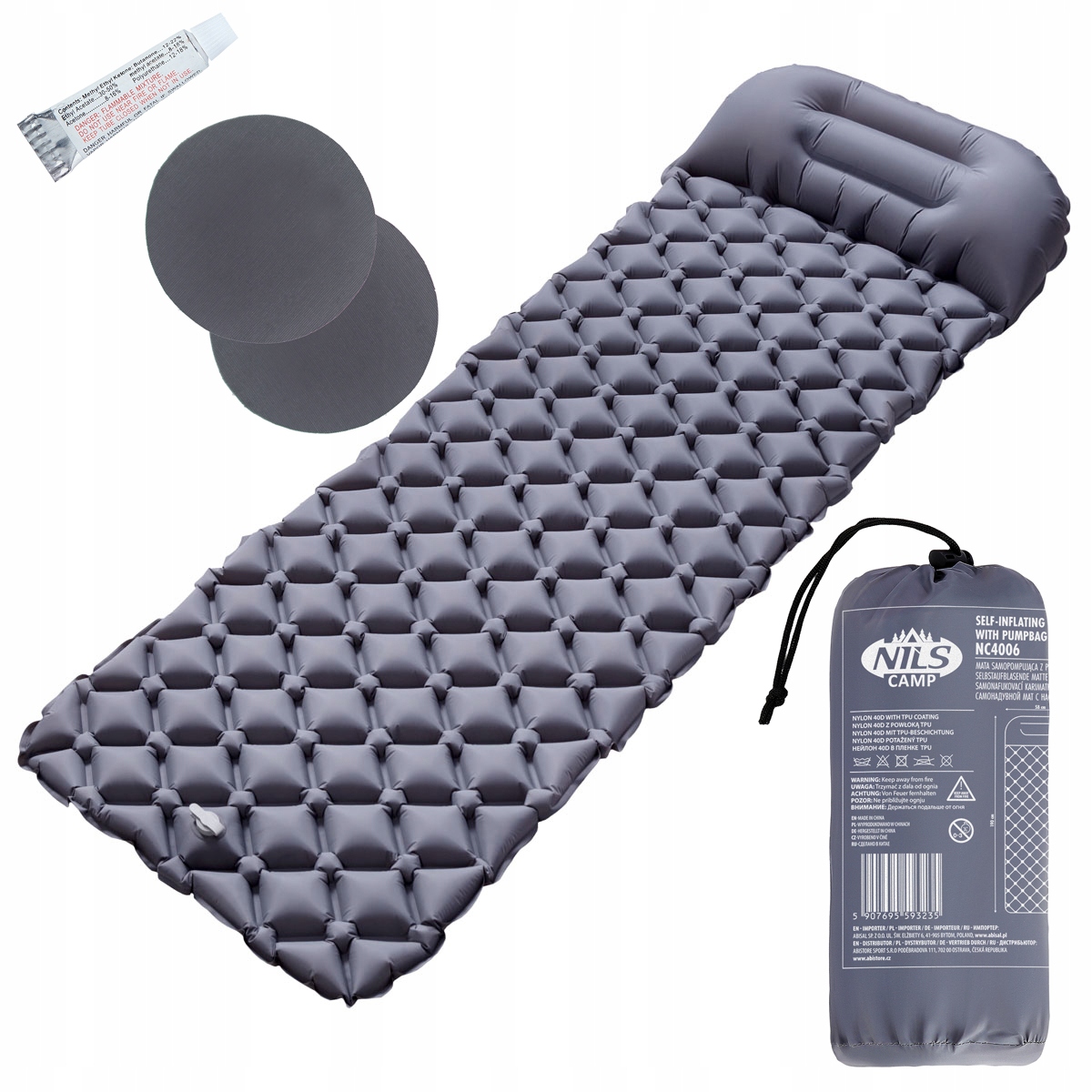 Mata Samopompująca Materac 190x58cm Turystyczny Trekkingowy Poduszka