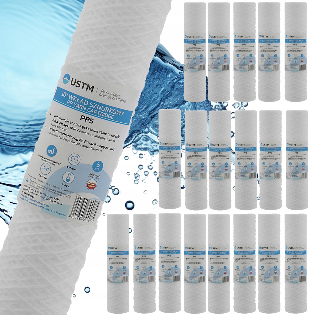Vložka do vodního filtru provázková filtrační vložka 10" 5 mikronů Ustm 20 ks