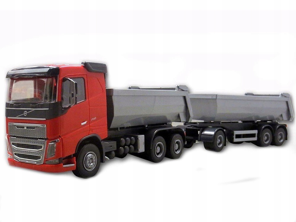 Volvo FH16 sklápěč s přívěsem Red Emek 20355