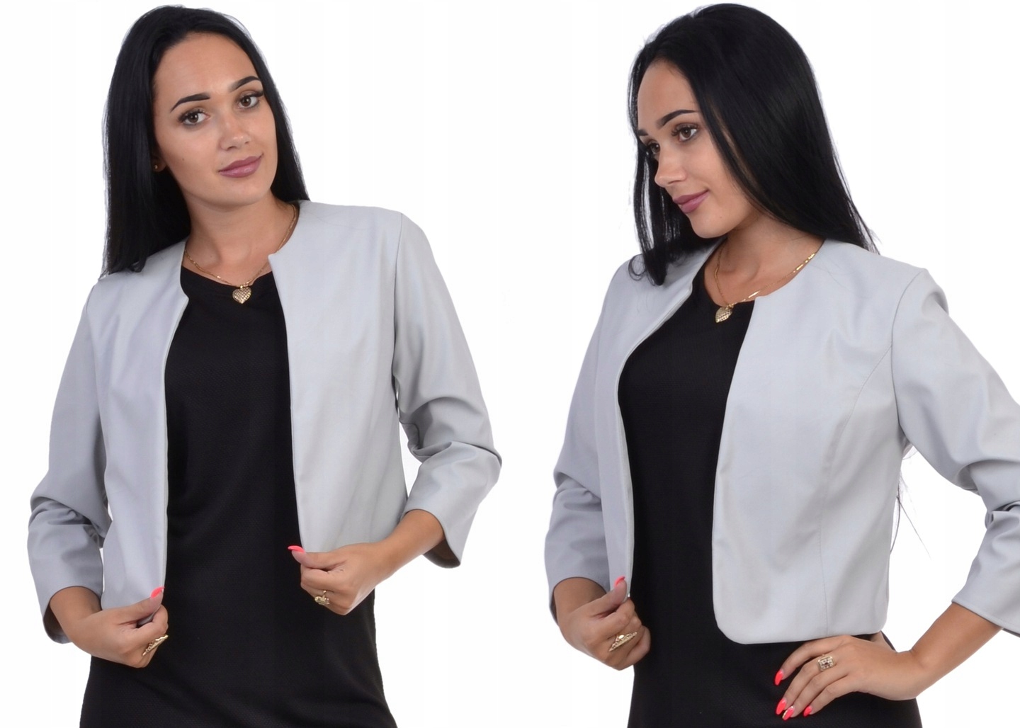 

Eleganckie Modne Bolerko Żakiet Eko Skóra Roz.48