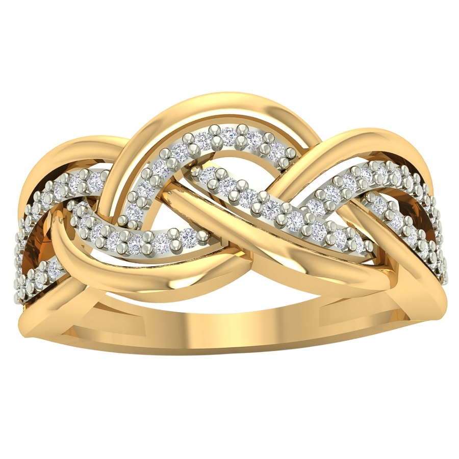 Prstýnek S Zaplétanou Korunkou Zlato 585 Zirkony