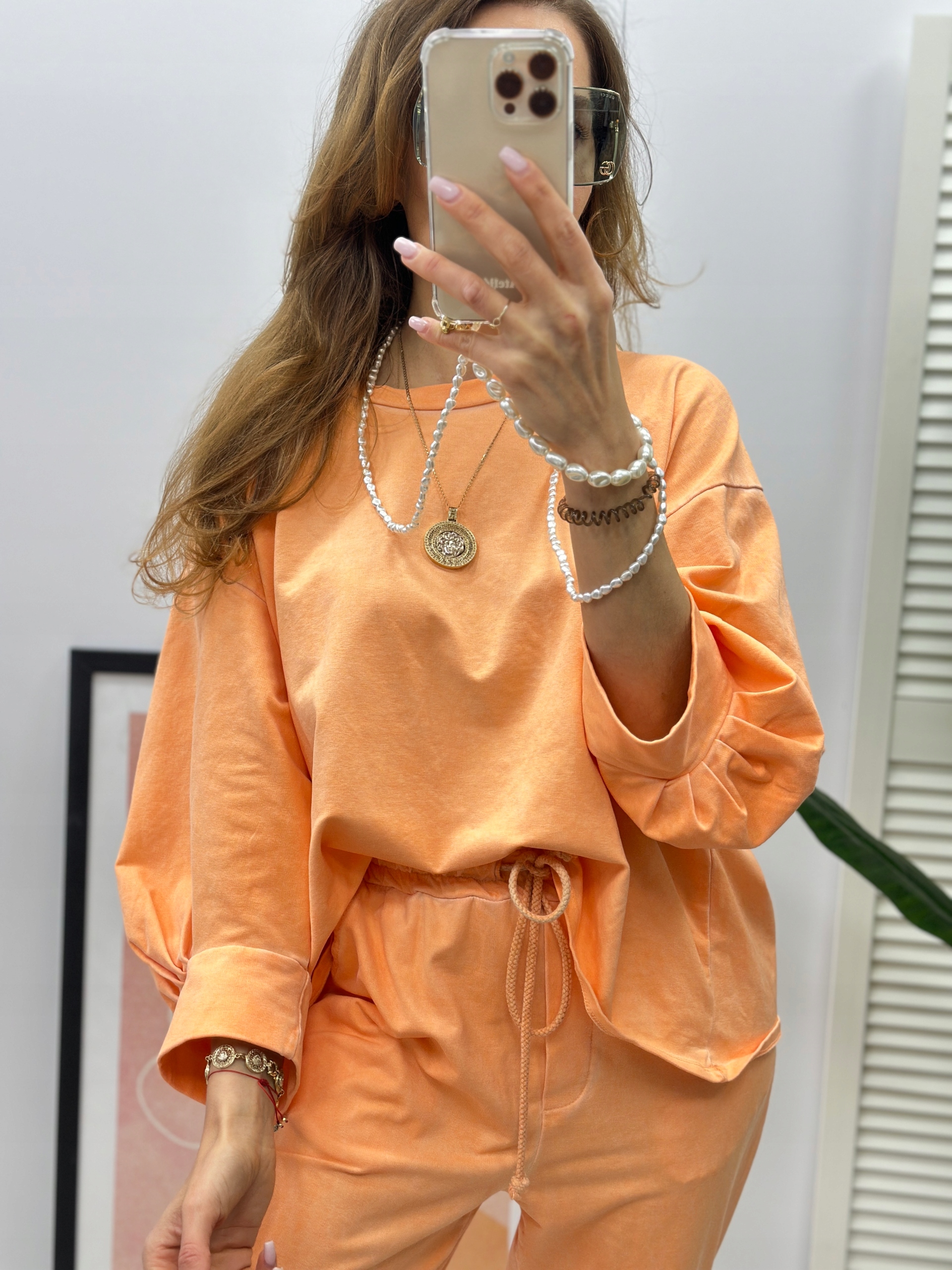 WIYA ITALY KOMPLET DRESOWY pomarańcz dekatyz new model 2024 Długość nogawki 7/8