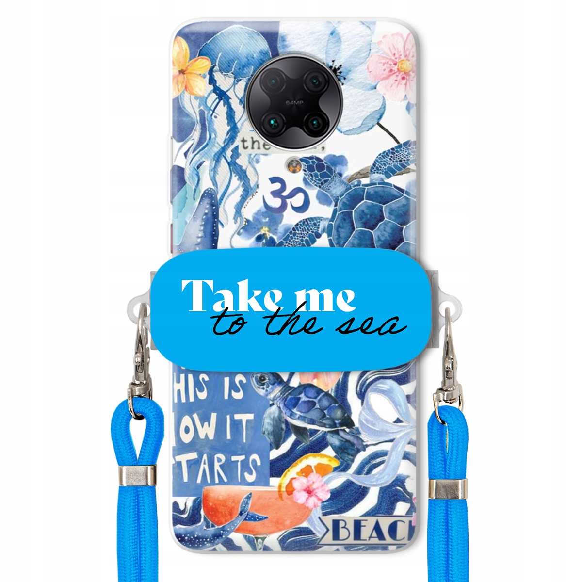 Puzdro pre Xiaomi Redmi K30 Pro Premium Vodítko Blue Držiak Take Me To The Sea