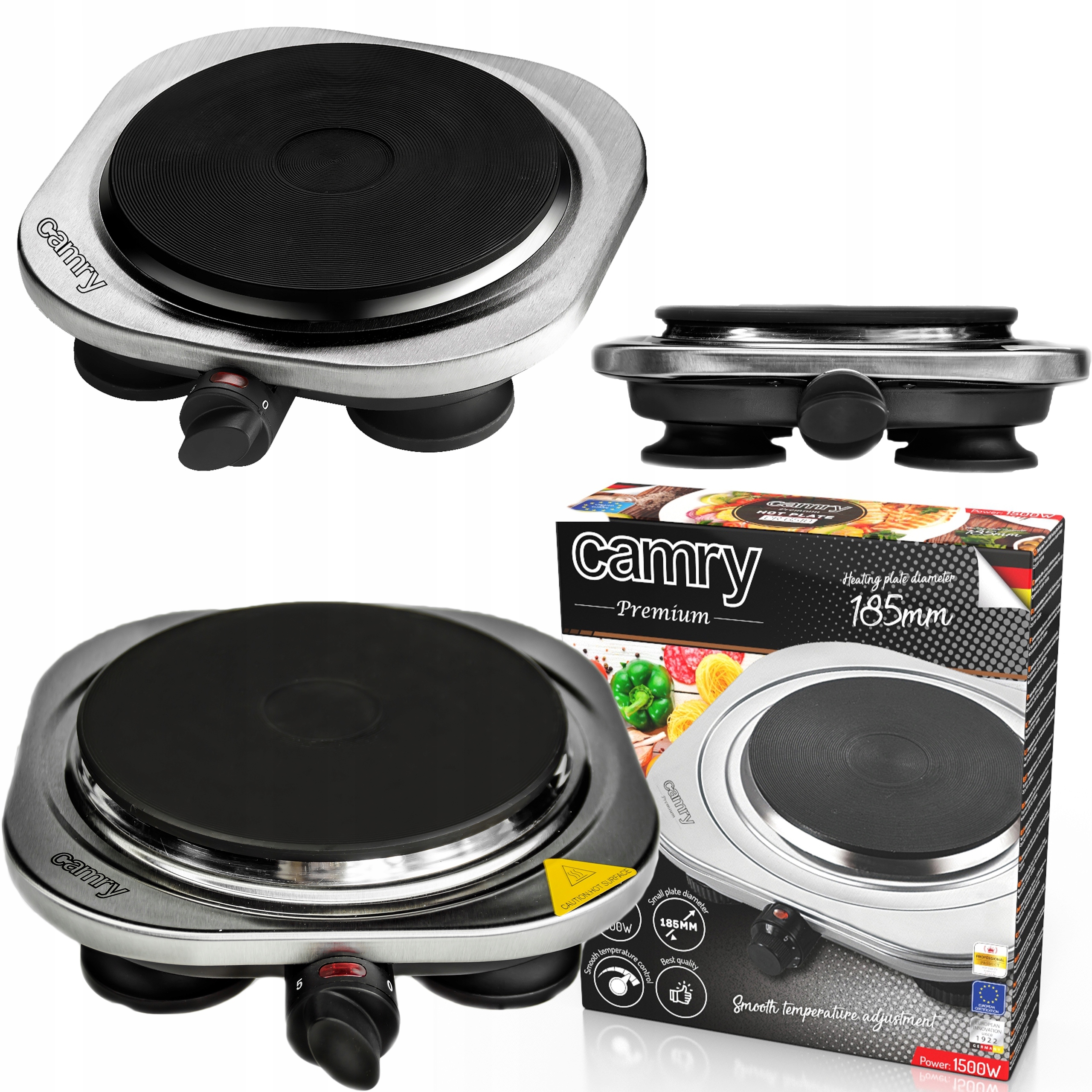 Kuchenka Turystyczna Elektryczna Jednopłytowa Regulacja Temperatury 1500W