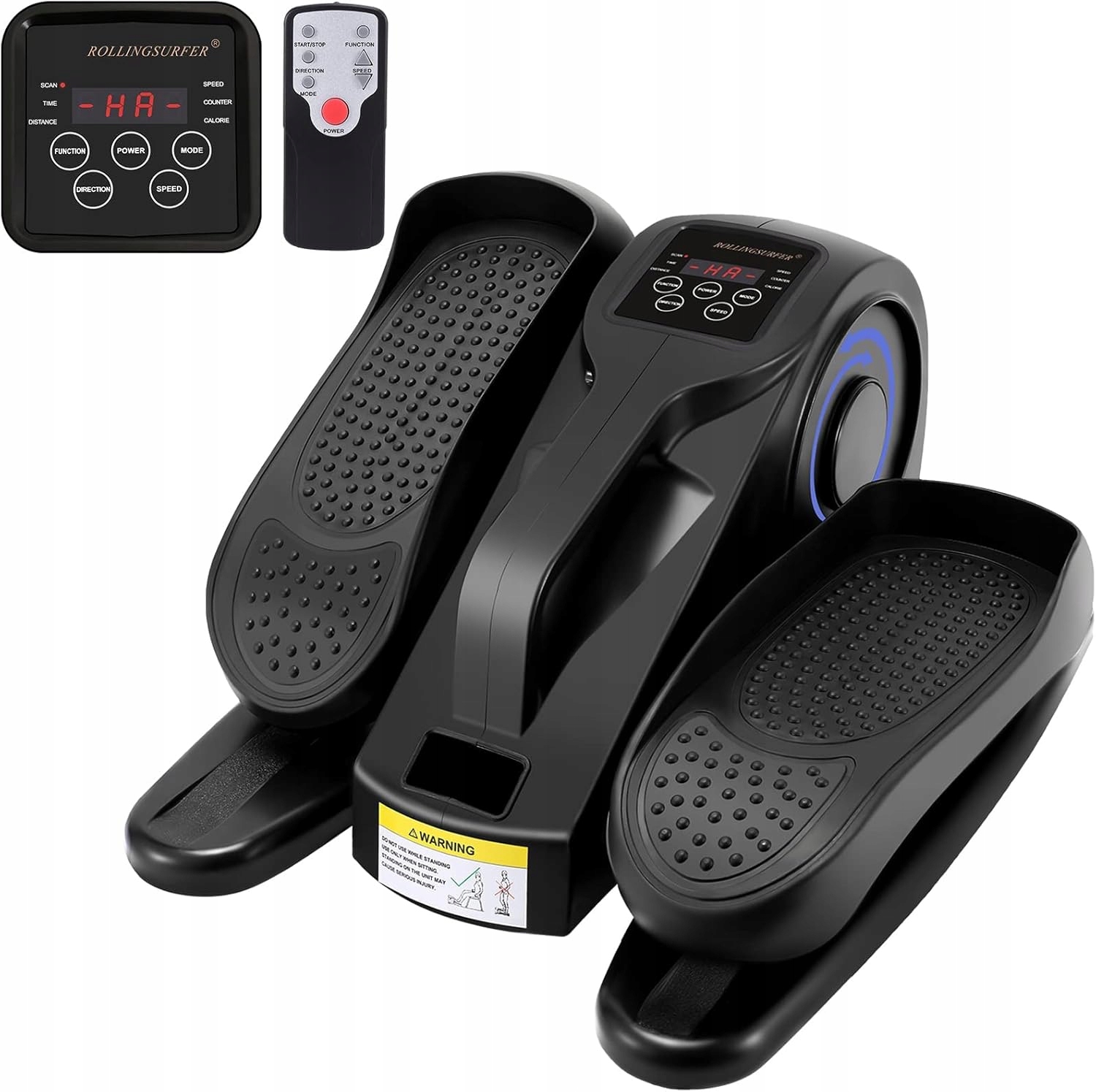 Rollingsurfer Trenażer eliptyczny do ćwiczeń nóg, z monitorem LCD i pilotem