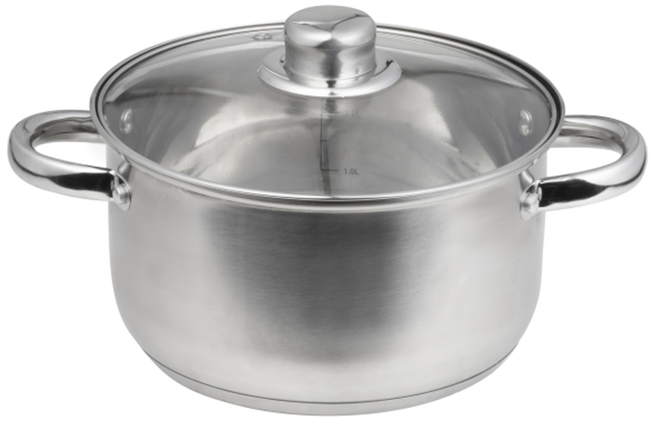 

Garnek Nierdzewny (24 cm) z Pokrywą Szklaną Santo