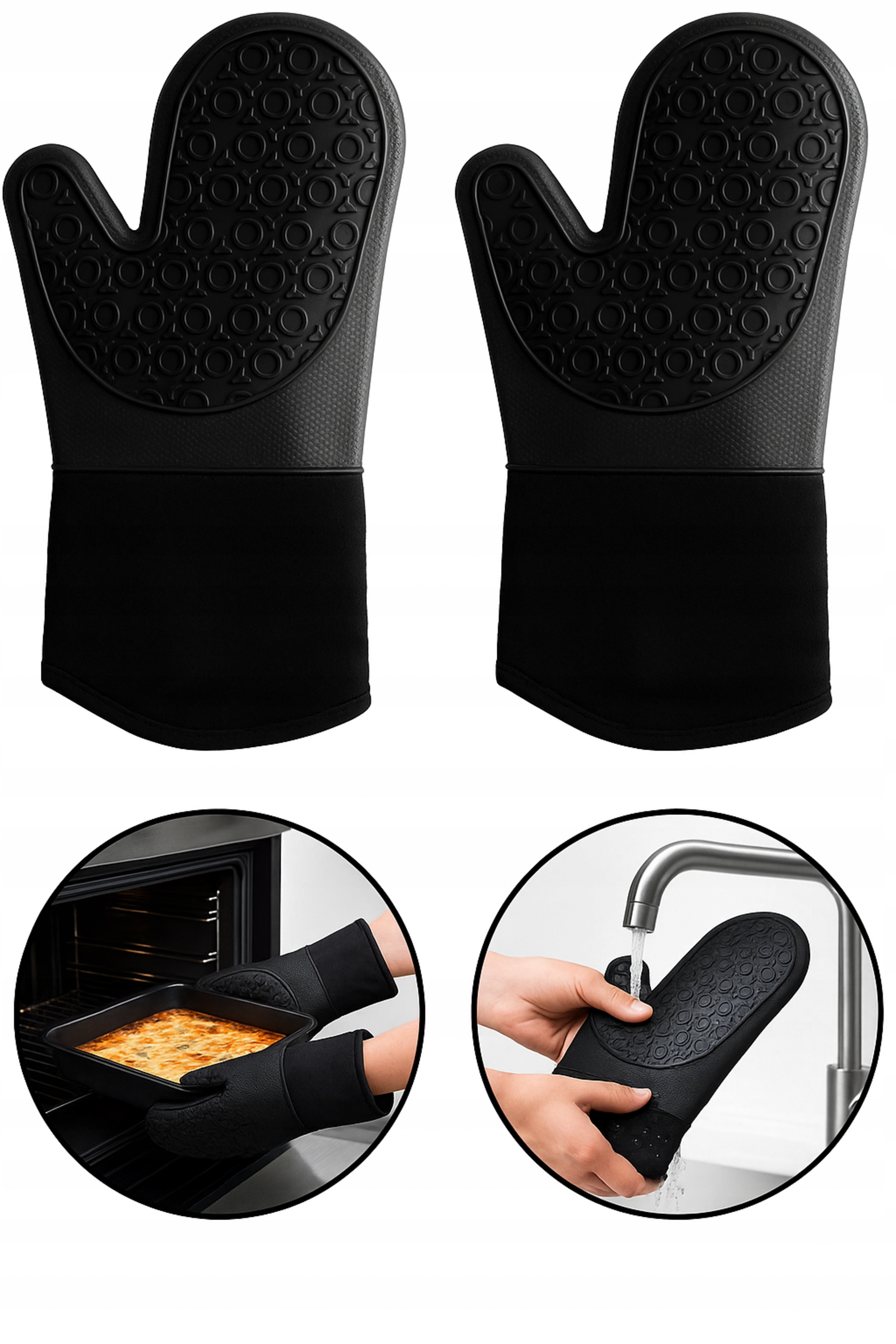 SILIKONOWE RĘKAWICE KUCHENNA ŻAROODPORNE 2szt - KOMFORT I BEZPIECZEŃSTWO!