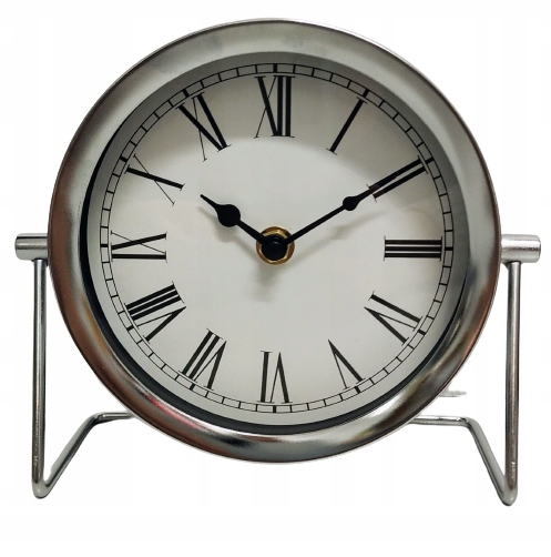 ZEGAR SREBRNY STOJĄCY H16CM