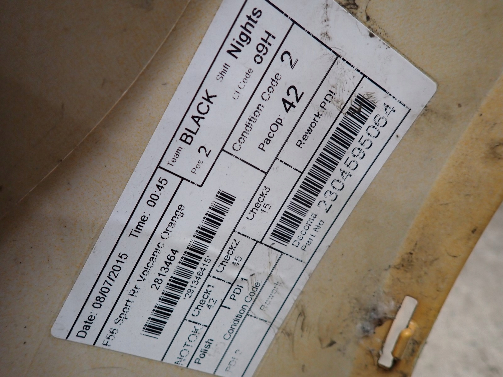 bumper rear part rear MINI COOPER S F56 SPORT 2014