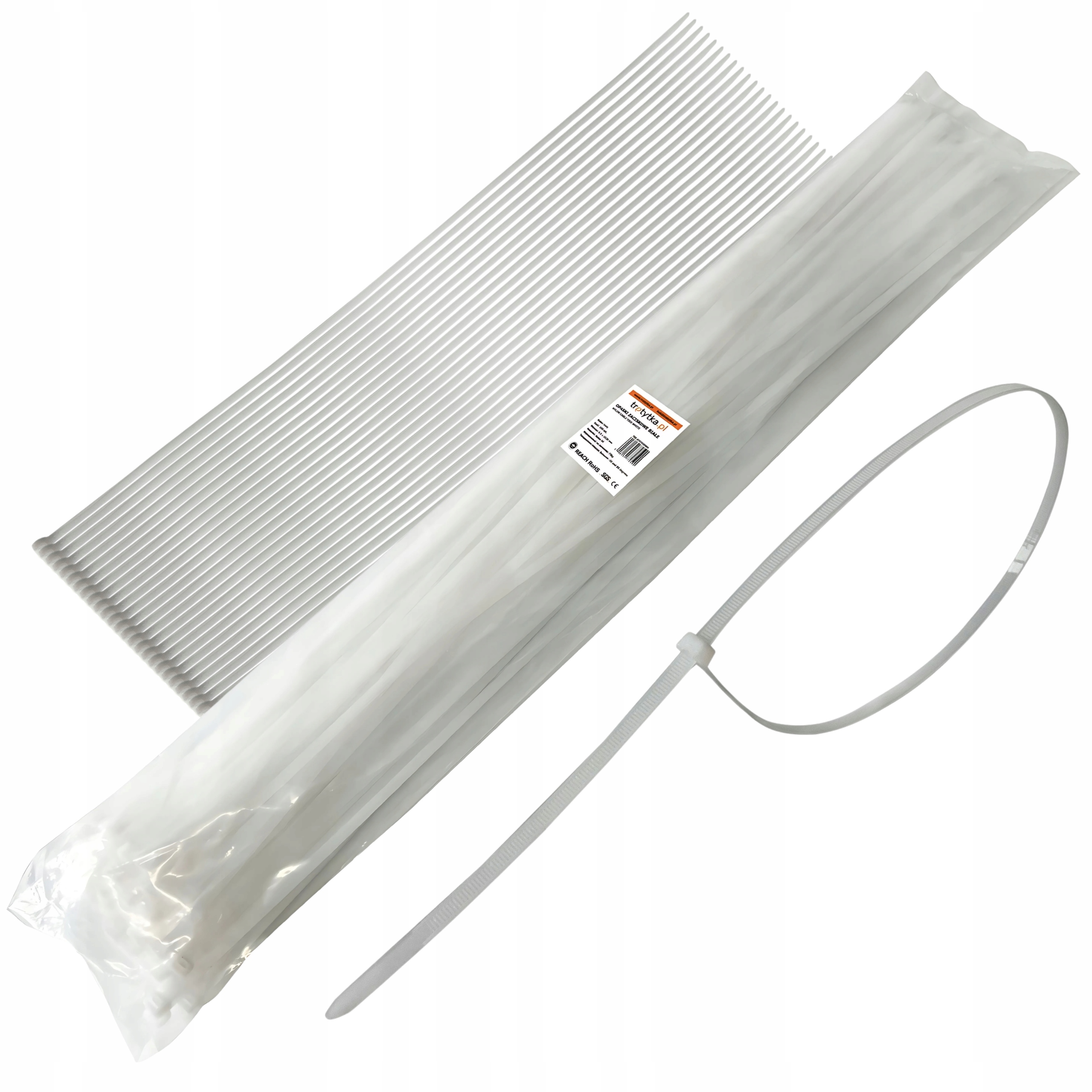 Stahovací Pásky kleště Silné Odolné 100 ks Upínací pásky Bílé 8,5 x 1020 mm