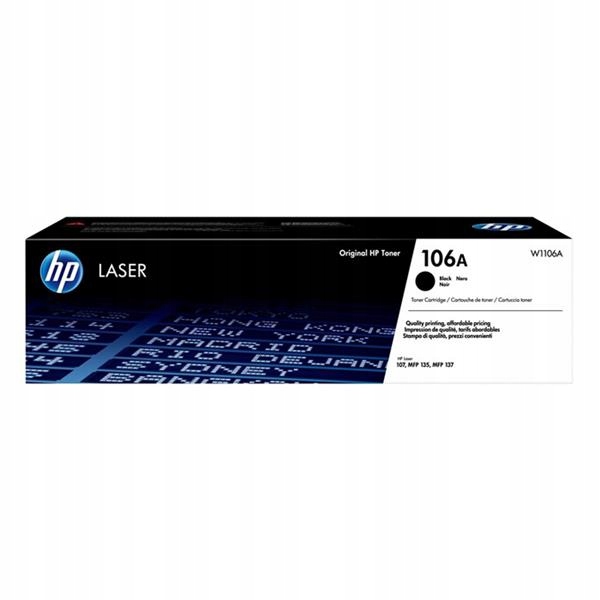 Originální černý toner Hp Laser 107, 135 Mfp, 137 Mfp (106A W1106A)