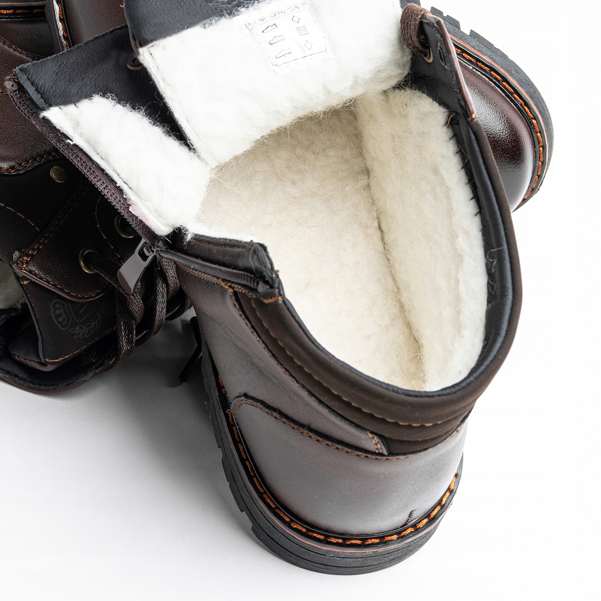 Trzewiki zimowe OCIEPLANE trapery WEŁNA bieżnik SUWAK mocne modne Wojtyłko Długość wkładki 27.5 cm