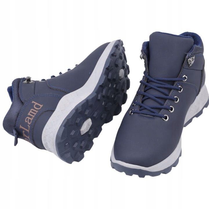 Traperki sneakersy sportowe ocieplane granatowe Rozmiar 37