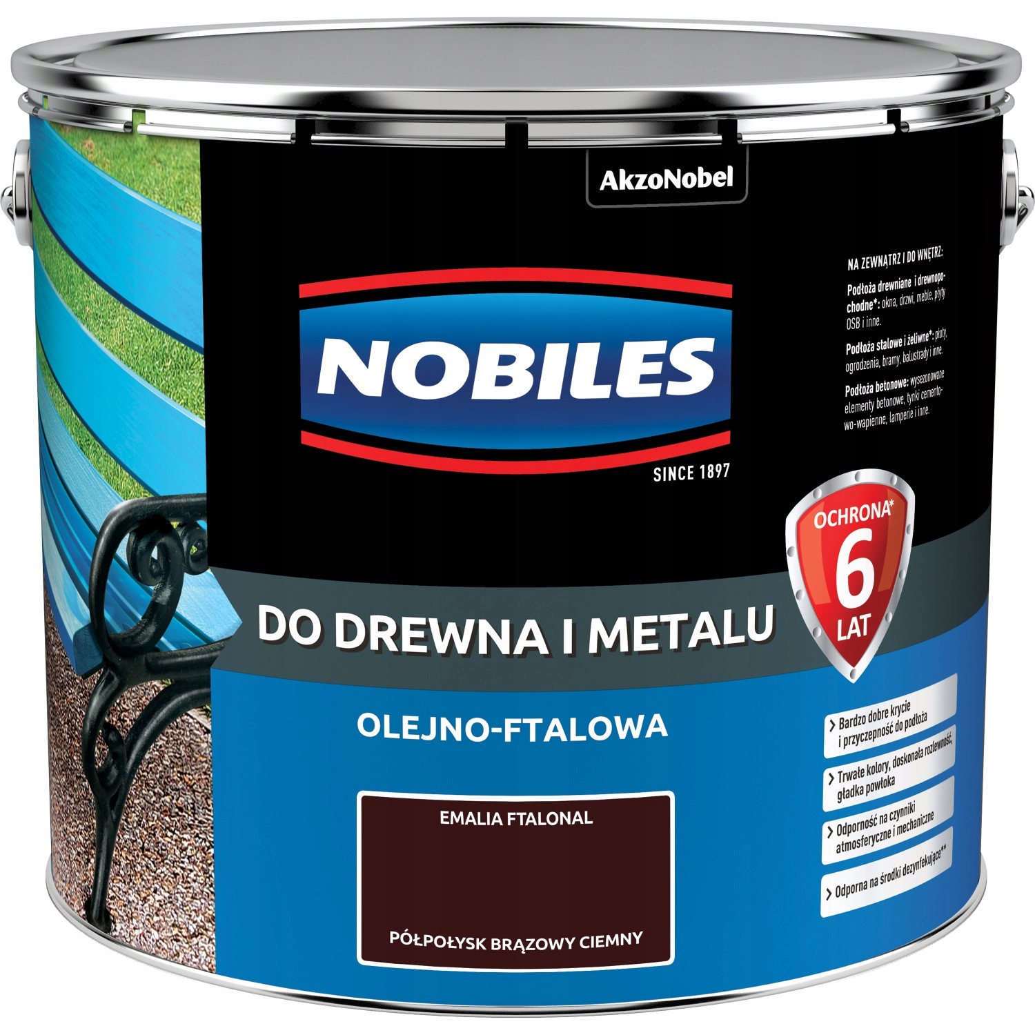 Nobiles Ftalonal Brązowy ciemny półpołysk 10L