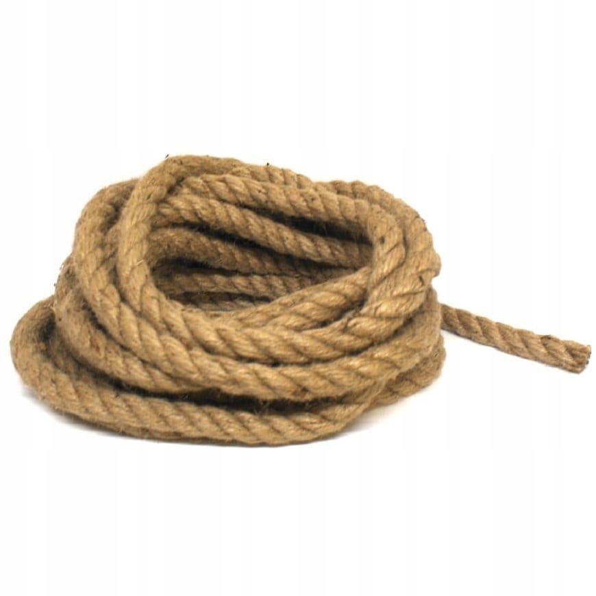 Lina Jutowa fi 20mm 50m żeglarska ozdobna kręcona, powróz, sznur jutowy