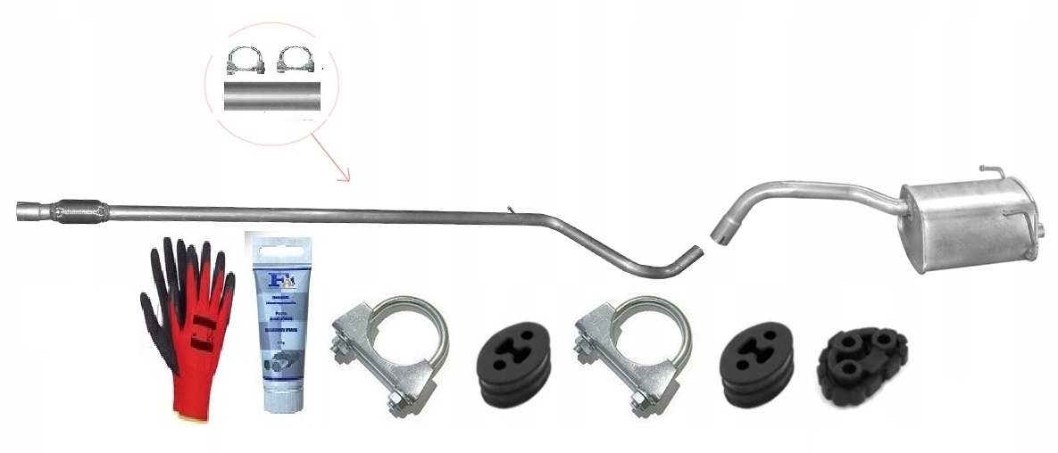 Fiat Panda II 1.1 1.2 (2003-2013) trubka tlumič bonus