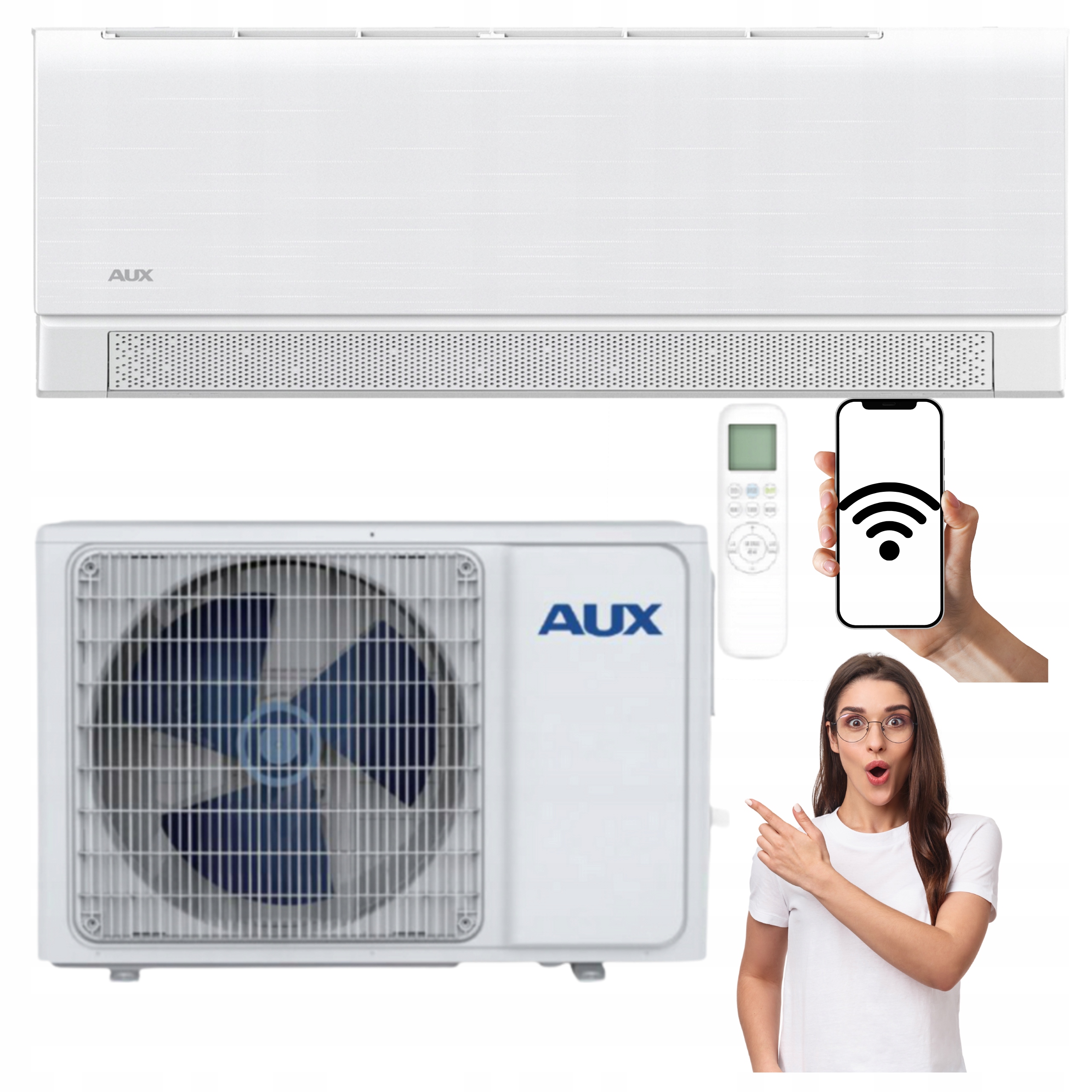 Nástenná klimatizácia Aux C-Smart Premium White 2,7kW 30m2 WiFi Vykurovanie
