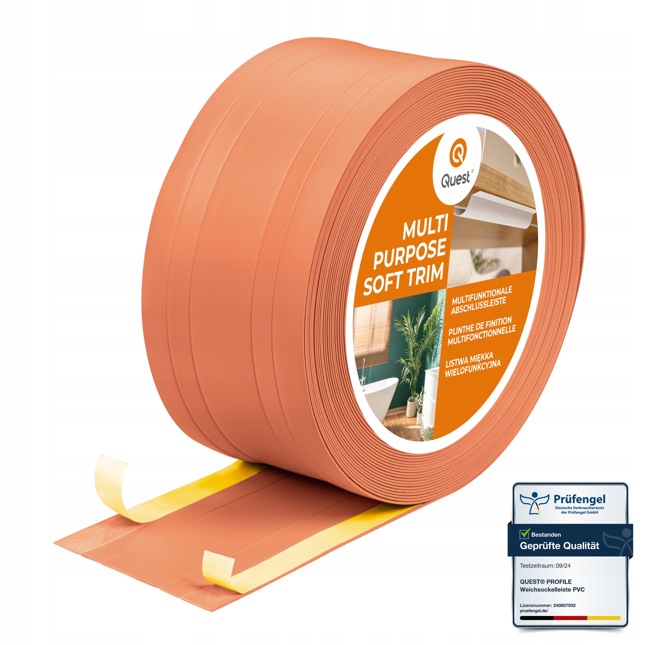 Pvc dokončovacia lišta 2v1 samolepiaca, tehlová, 110 mm, 15 m, W4