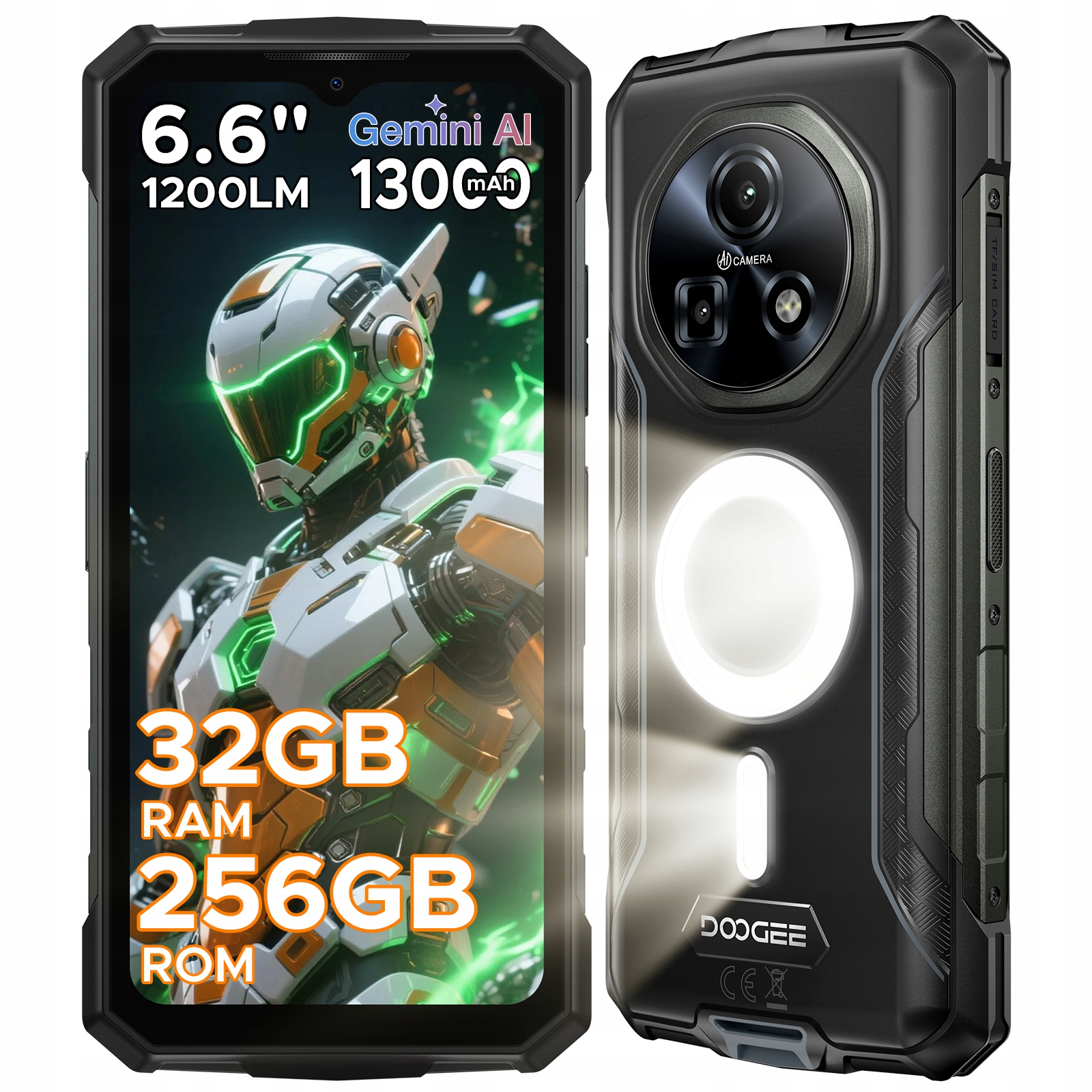 Doogee Fire5Ultra Odolný IP68 Smartphone 8GB 256GB 13000mAh Android 15 Nfc