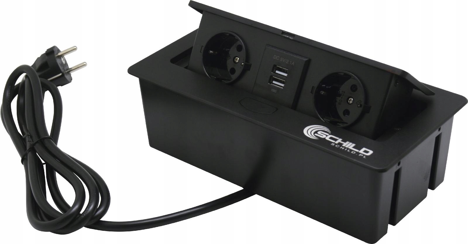 PORZĄDNE Gniazdo nablatowe chowane blatowe 2x USB 2x 230V CYNK+ALUMINIUM Przeznaczenie Elektryczne USB inne