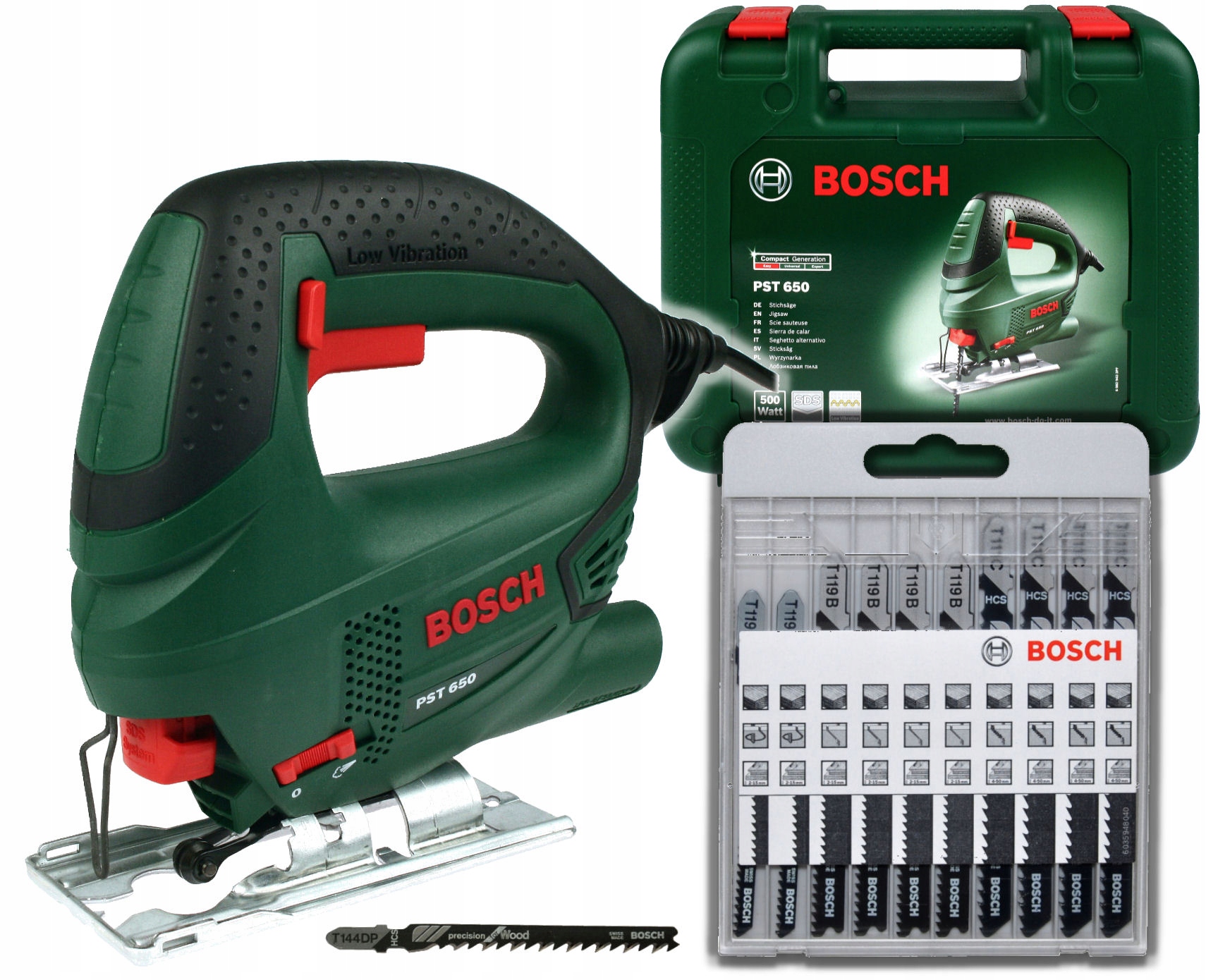 Wyrzynarka 500W Pst 650 Bosch Walizka 10 Brzeszczotów