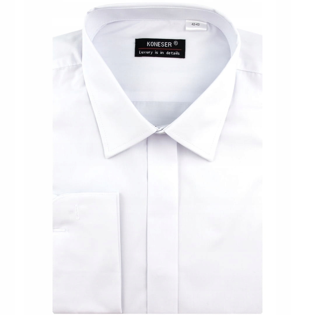 Koszula Męska Wizytowa do garnituru z mankietem na spinki J290