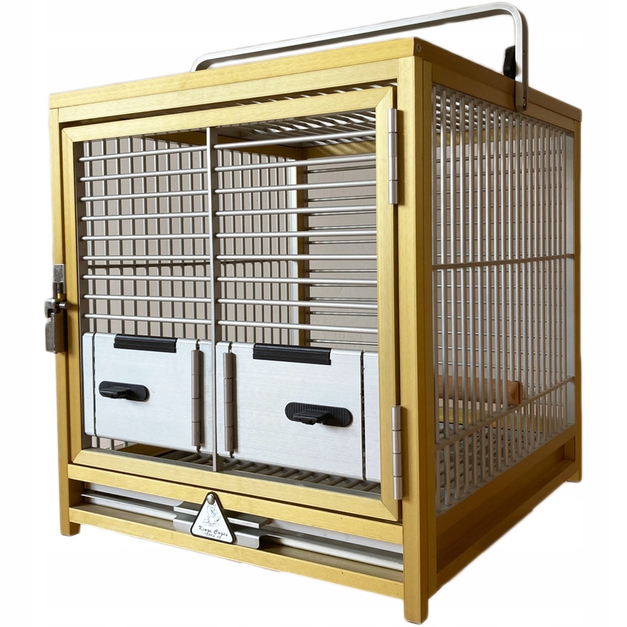 Levně TC01 gold Přepravní klec pro ptáky z velmi tvrdého hliníku zlatá 41x47x46cm